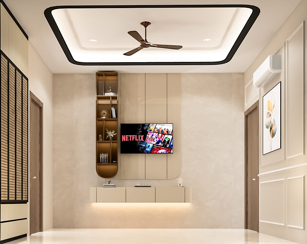 guest bedroom tv panel interior designers in Gurgaon